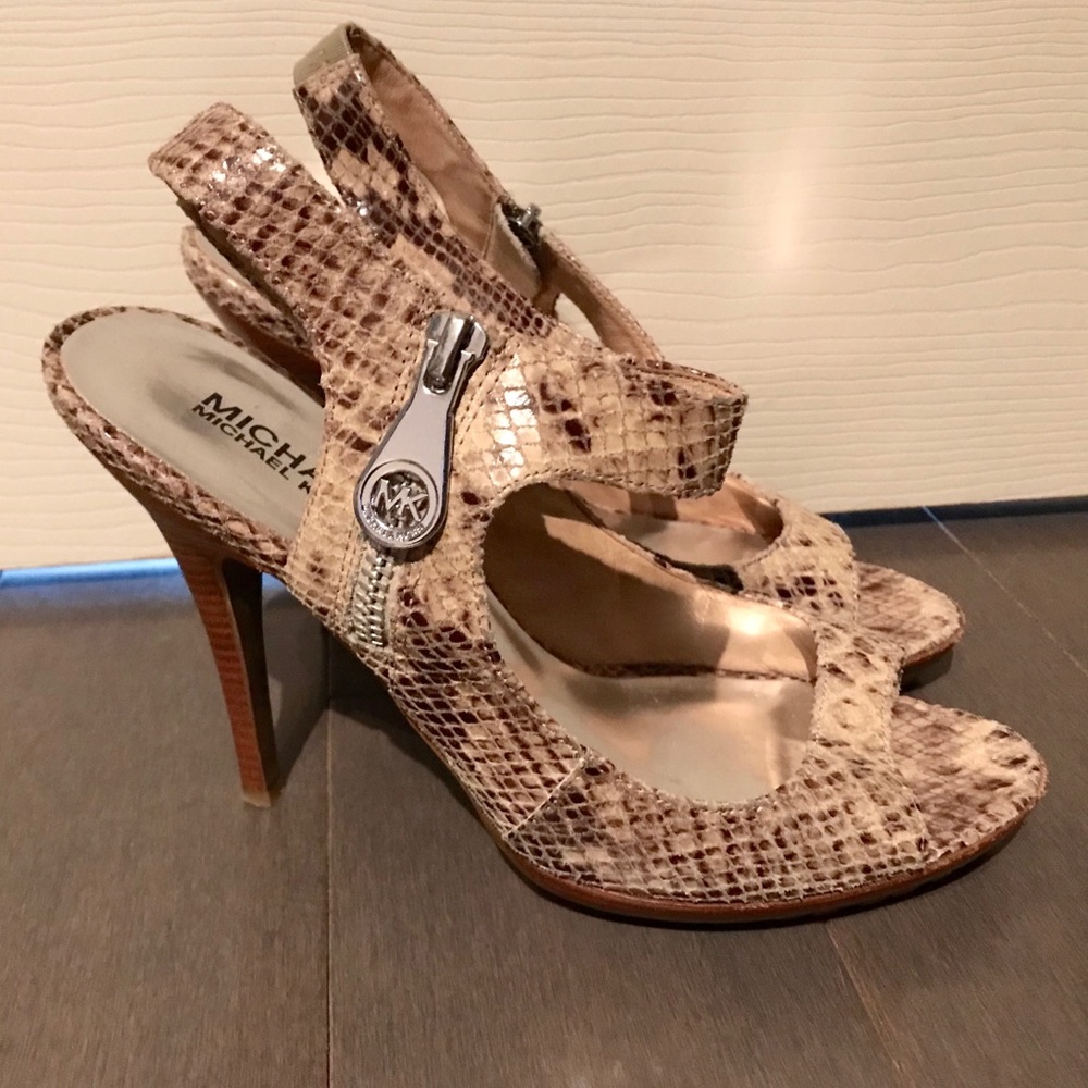 Michael Kors Leather Snakeskin Heels
